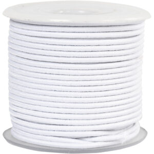 Rund 2 mm elastik – Hvid
